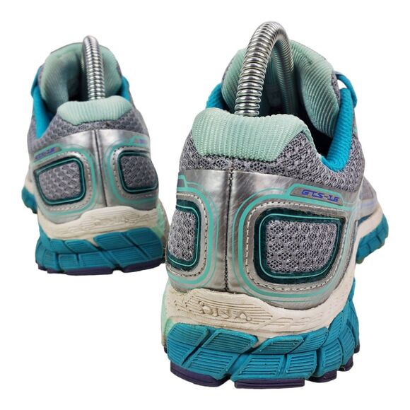 BROOKS Shoes GTS-16 Womens Size 8.5 Silver Blue Running Athletic 1202031B170 - Picture 4 of 13